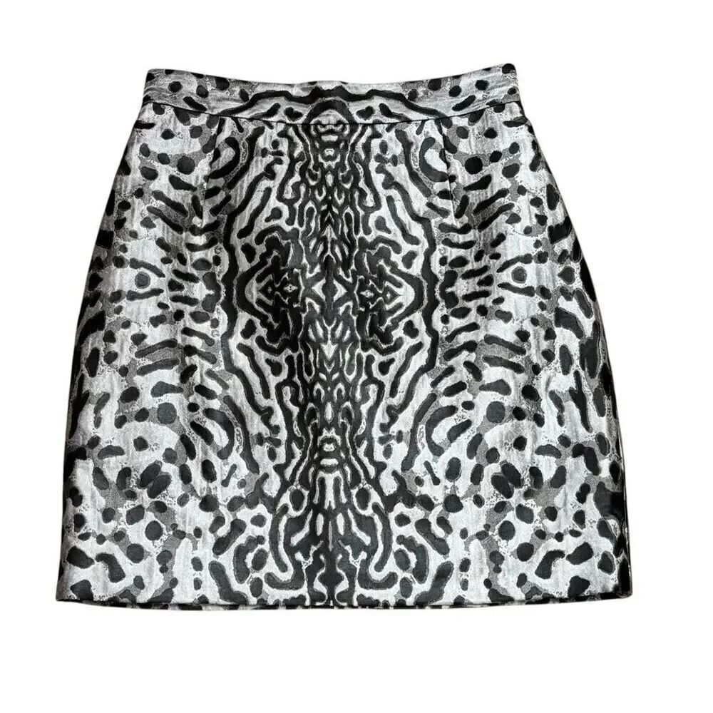 Proenza Schouler Cloque Jaquard Mini Skirt in Black/White NWT Size 2